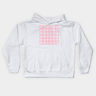 Pink Plaid Watercolor Gingham Kids Hoodie